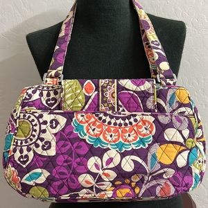 Vera Bradley Plum Crazy Shoulder Bag Purse